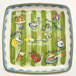 Becky Denny Southern Hospitality Striped Platter Plate Iced Tea Pie Strawberry